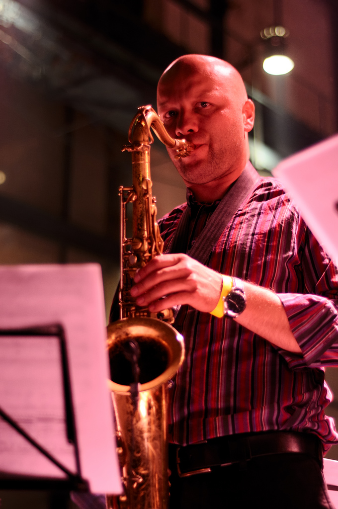 A musician in Warsaw, Poland