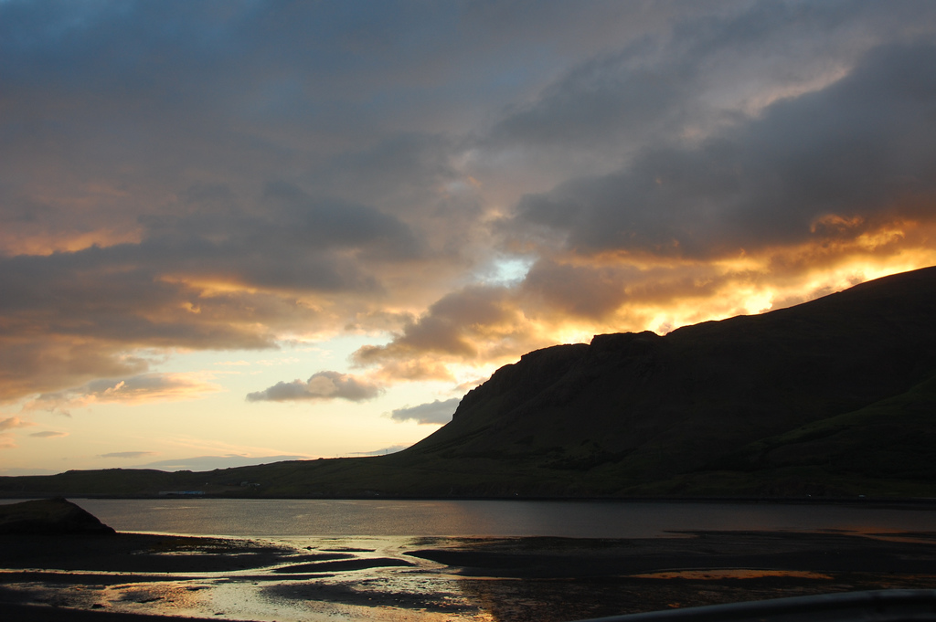 Sunset behind Mount Esja