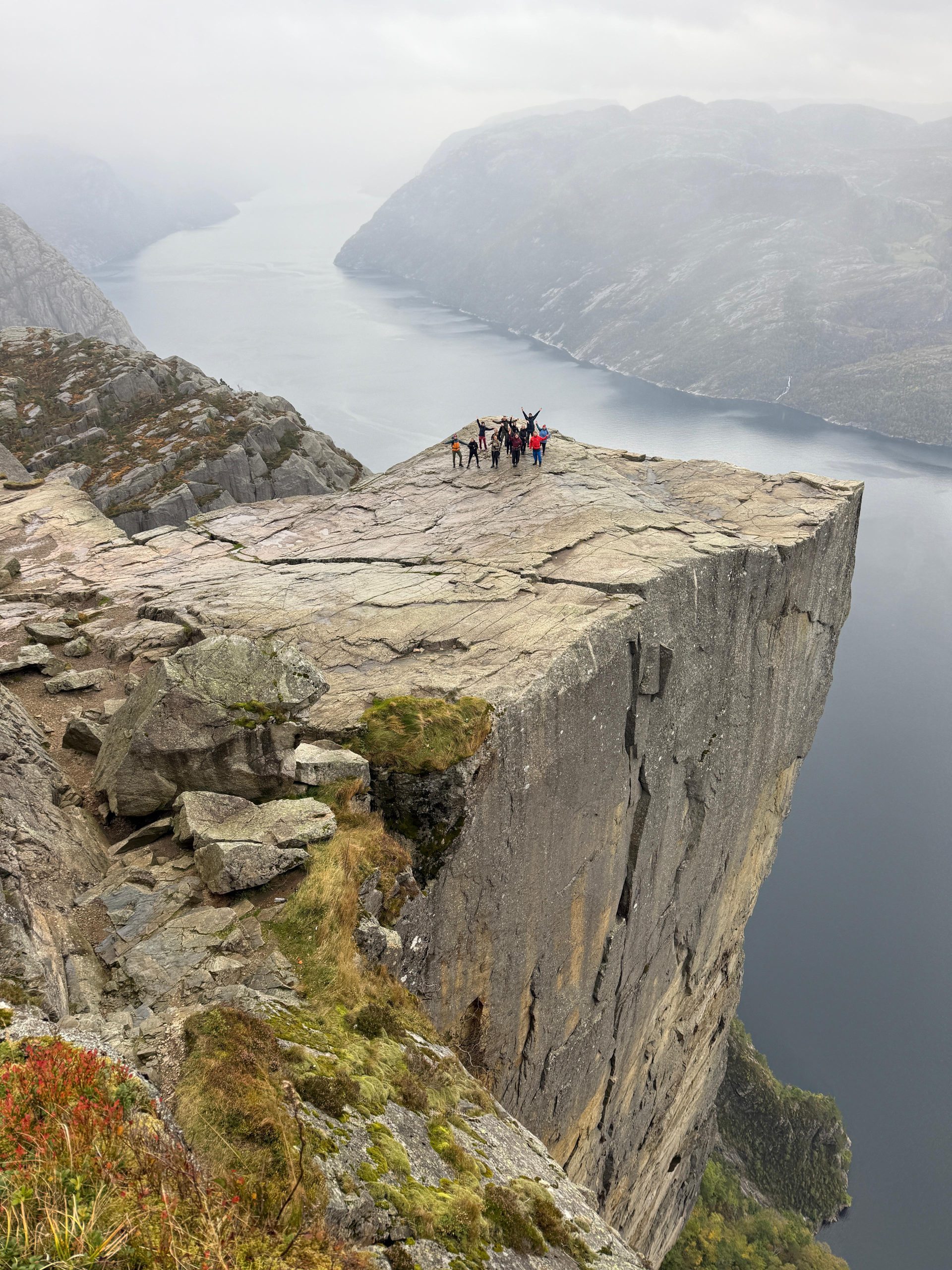 Preikstolen group looking down Preikstolen group looking down