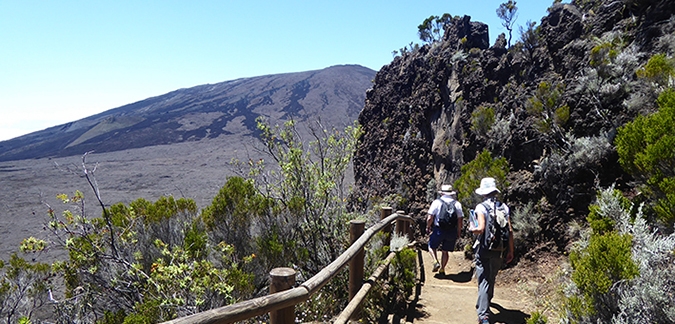 Walking into the volcano